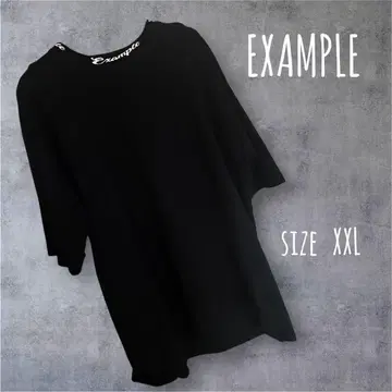 EXAMPLE 이그잼플 하이넥 옷깃 로고 T셔츠 사이즈 XXL 블랙