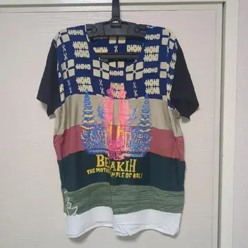 인도네시아 브사키 사원 빈티지 수베니어 핸드메이드 티셔츠 m 사이즈 상당