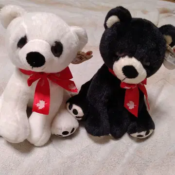캐나다 봉제 인형 화이트 & 블랙