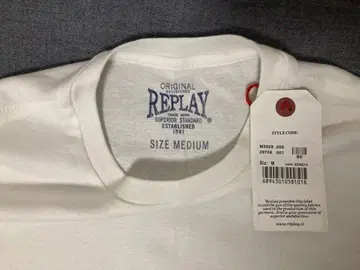 REPLAY 화이트 티셔츠 M 택 포함 새상품