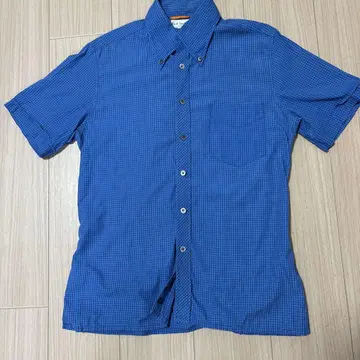 Paul Smith 파란색 체크 반팔 셔츠