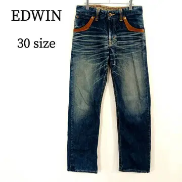 EDWIN 에드윈 남성용 데님 스트레이트 데님 가죽 30