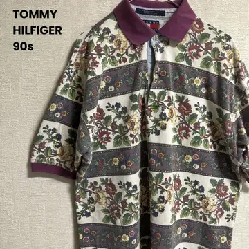 90s TOMMY HILFIGER 피케 셔츠 꽃무늬 멀티 컬러
