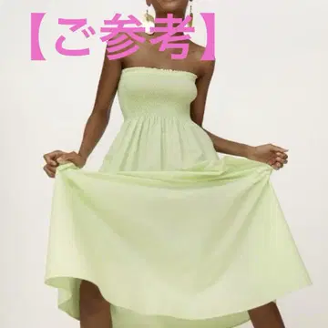 ZARA 라임 그린 스트랩리스 드레스 XS