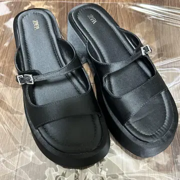 ZARA 리본 플랫폼 샌들 38