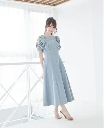 RoseMuse 데님 퍼프 슬리브 드레스 새상품