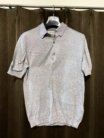 JOHN SMEDLEY 그레이 니트 피케 셔츠 S