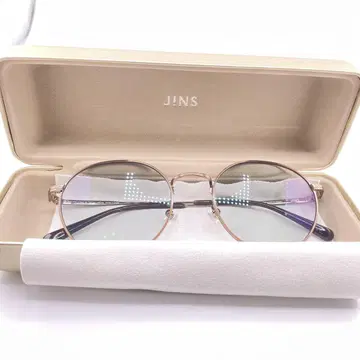 JINS 라운드 안경 케이스 포함