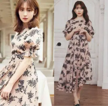 [ herlipto ] Asymmetrical Floral Dress