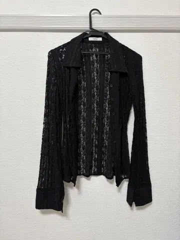 레이스 긴팔 셔츠 블랙