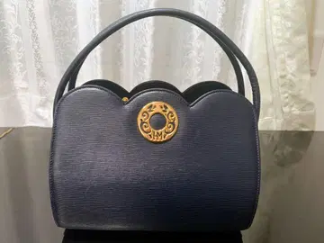 새상품급 HANAE MORI 핸드백 네이비 골드 모리 하나에 빈티지