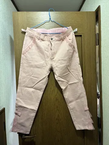 핑크 레이스 캐주얼 팬츠