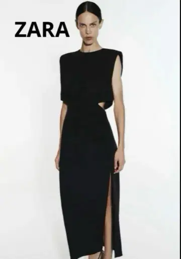 ZARA 컷아웃 디테일 미디 원피스