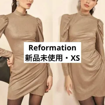 [ 미사용 새상품 ] Reformation 골드 미니 원피스 XS