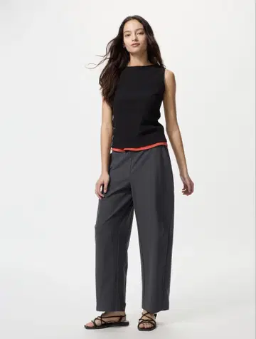 UNIQLO 저지 커브 팬츠 다크 그레이 S