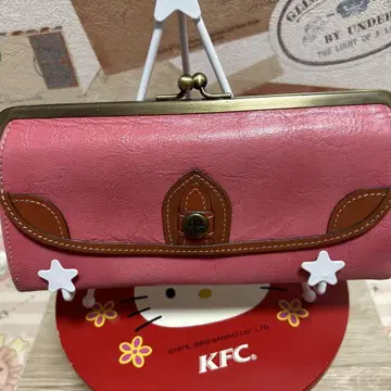 가마구치 장지갑 핑크