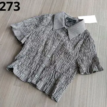 273 택 포함 새상품 ZARA 크롭 깅엄 체크 셔츠 XS