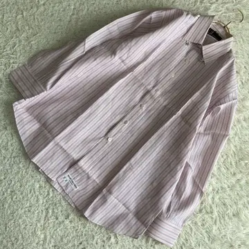 [양품] Dunhill 스트라이프 패턴 셔츠 핑크 F 산뜻한 비즈니스