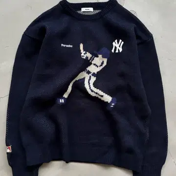 Perushu x MLB 콜라보 자카드 니트