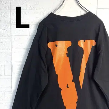 [백 프린트] VLONE 오버사이즈 롱T 오렌지 V L 사이즈