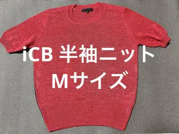 [ iCB ] 레드 니트 반팔 스웨터