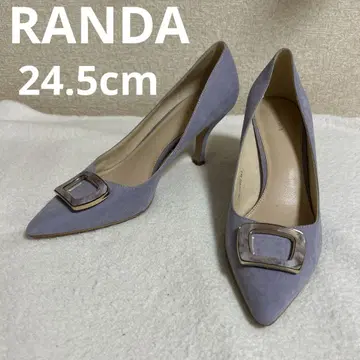 RANDA 스퀘어 부품 스틸레토 펌프스 24.5cm 퍼플
