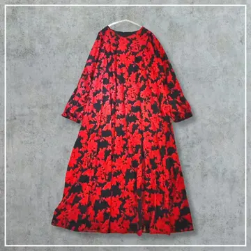 [ eur3 ] 에울 큐브 꽃무늬 원피스 롱 원피스 빅 사이즈 XL