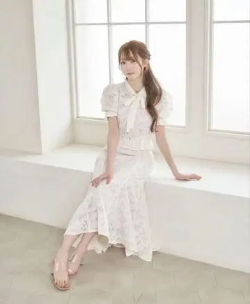 RoseMuse Sheer floral puff blouse,skirt