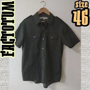 # FACTOTUM 팩토텀 반팔 셔츠 블랙 도트 46 남성용 M