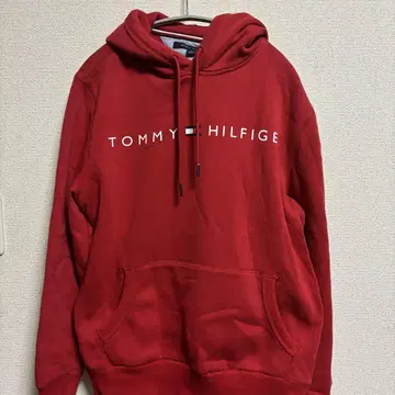 TOMMY HILFIGER 레드 후드 부착 후드티 M