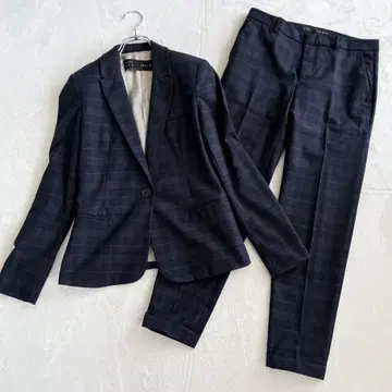 ZARA BASIC 수트 체크 무늬 USA S 팬츠 수트 셋업