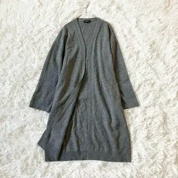 새상품급 띠어리 울 캐시미어 롱 가디건 KNIT ROBE 그레이