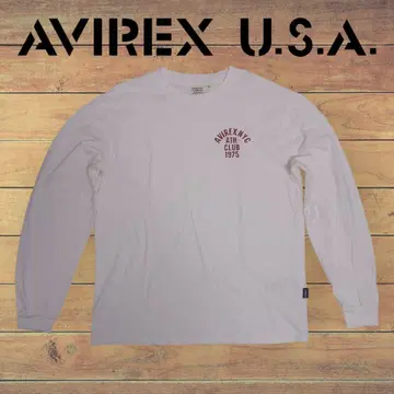 아비렉스 AVIREX 로고 프린트 긴팔 티셔츠 롱T M