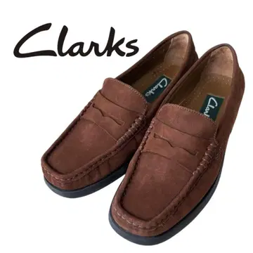 미품 Clarks 클락스 브라운 로퍼 스웨이드 22.5cm