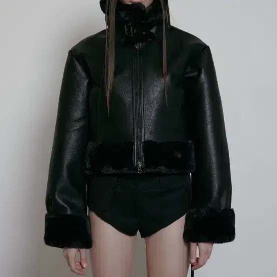 BOHEMIAN SEOUL】BOHEMSEO HIGH NECK FUR ZIP UP JACKET