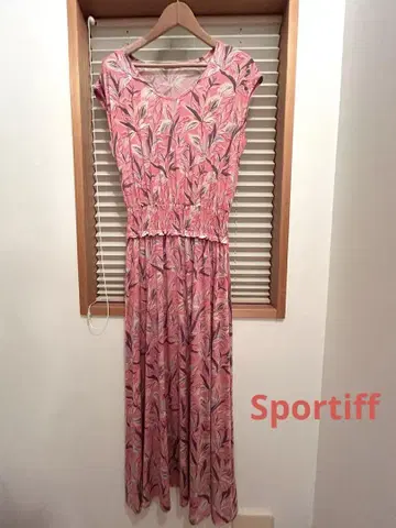 Sportiff 스포티프 맥시 길이 슬리브리스 원피스 핑크