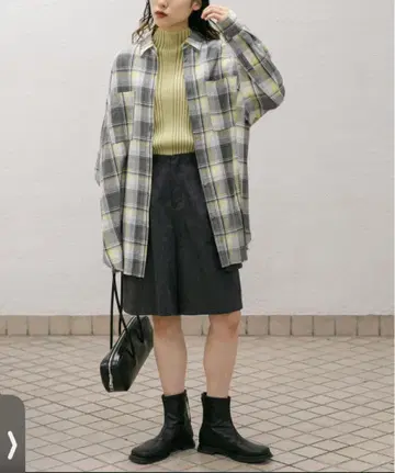 컷오프 루즈 체크 셔츠 그레이 kbf