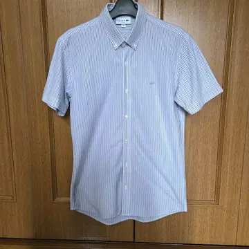 LACOSTE 라코스테 남성용 반팔 스트라이프 셔츠 버튼 다운