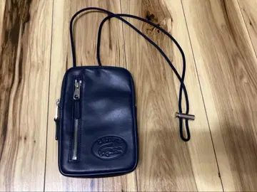 LACOSTE 네이비 가죽 숄더백