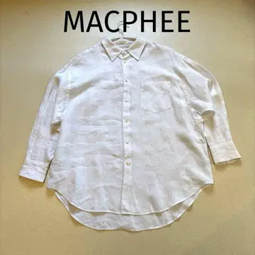 MACPHEE 화이트 오버사이즈 린넨 긴팔 셔츠