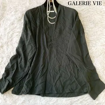 GALERIE VIE 스탠드 칼라 스키퍼 셔츠 드레이프감 36 사이즈