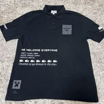 LACOSTE x MINECRAFT 반팔 피케 셔츠 블랙 라코스테 L