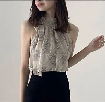 LOVAN' 체크 아메슬리 블라우스