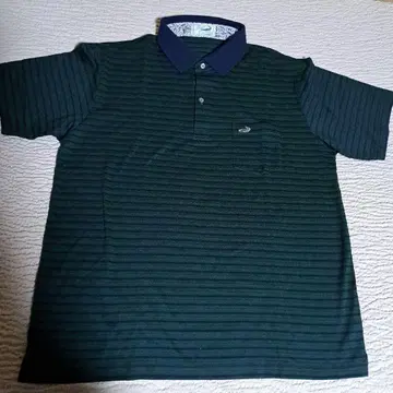 Lacoste 다크 그린 스트라이프 피케 셔츠
