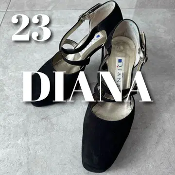 DIANA 플랫폼 앵클 스트랩 23cm 스웨이드 블랙