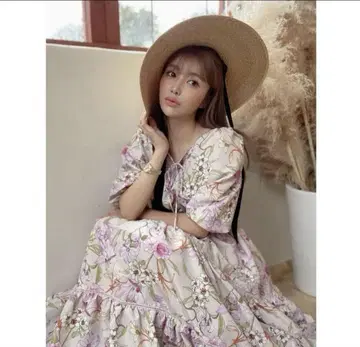 eimy istoire Rebecca flower 롱 원피스 유리