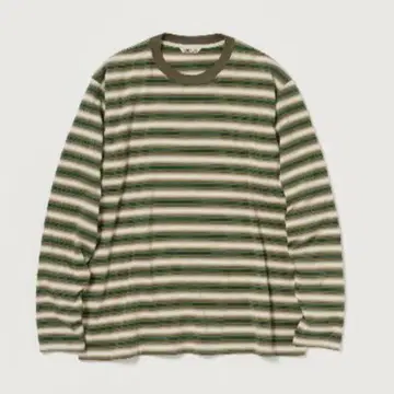 AURALEE GRADIENT STRIPE JERSEY TEE 4 브라운