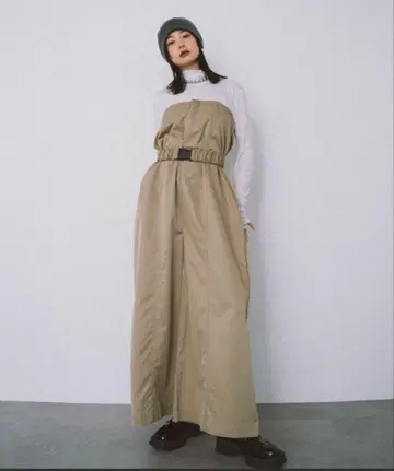 HANNE 베어 와이드 멜빵바지