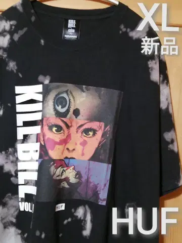 새상품 HUF XL 사이즈 Kill Bill 양면 T 프린트 셔츠