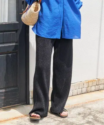 Spick and Span 라메 세미 와이드 이지 팬츠 36 사이즈